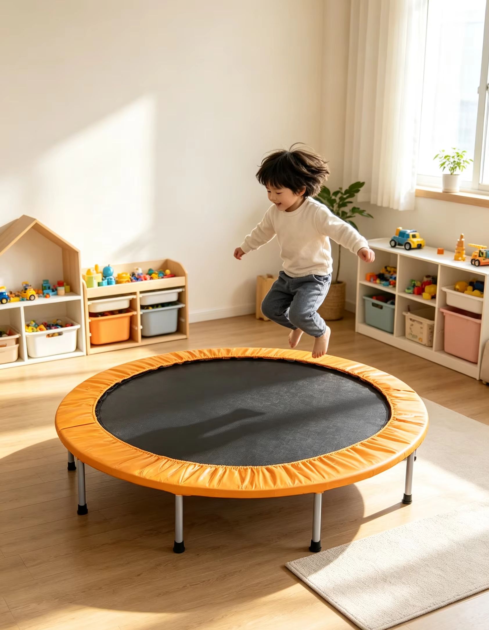 Kids Outdoor Trampoline - Mini trampoline rond avec rembourrage de
