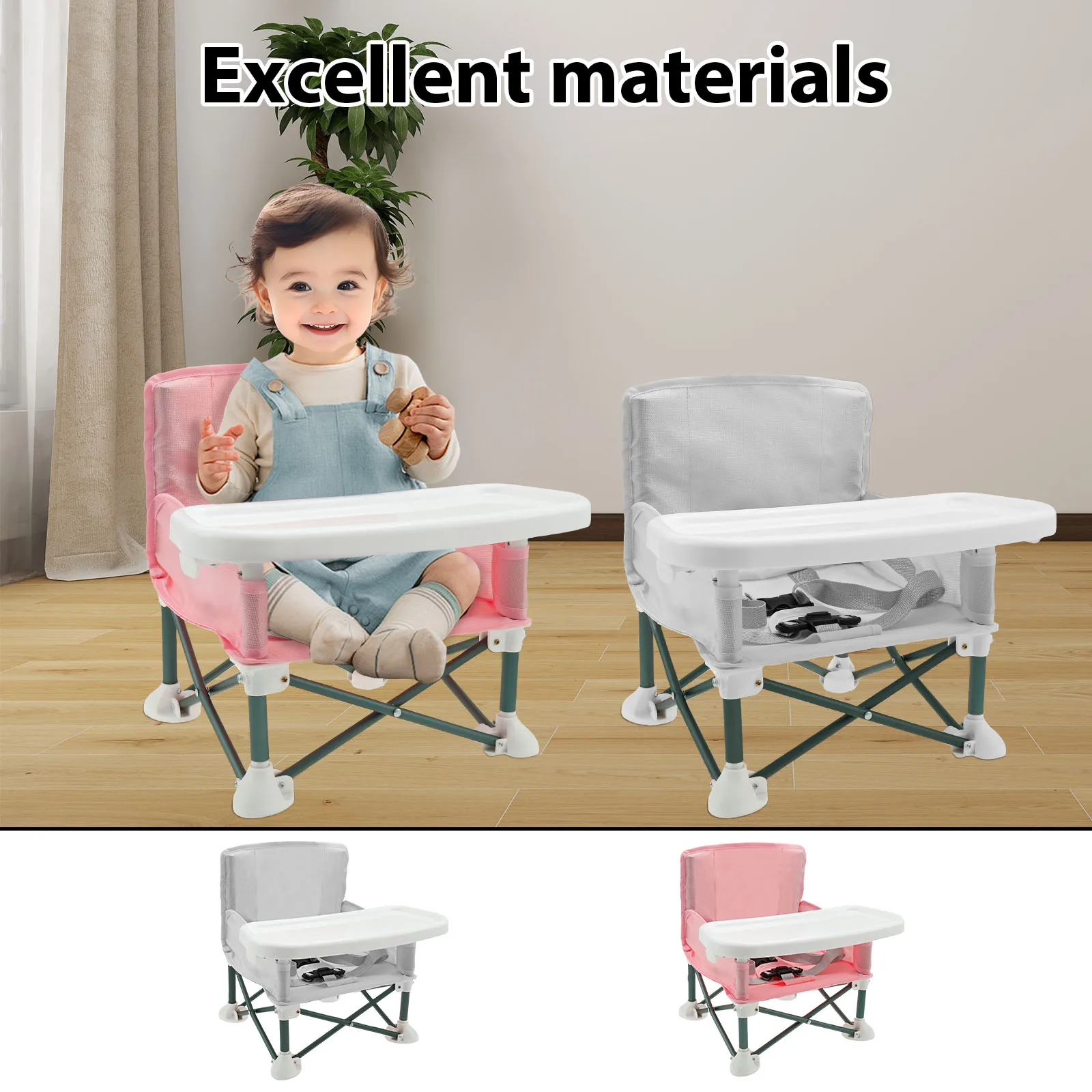 Kids Outdoor Folding Chair - Siège rehausseur pour tout-petits avec ceinture