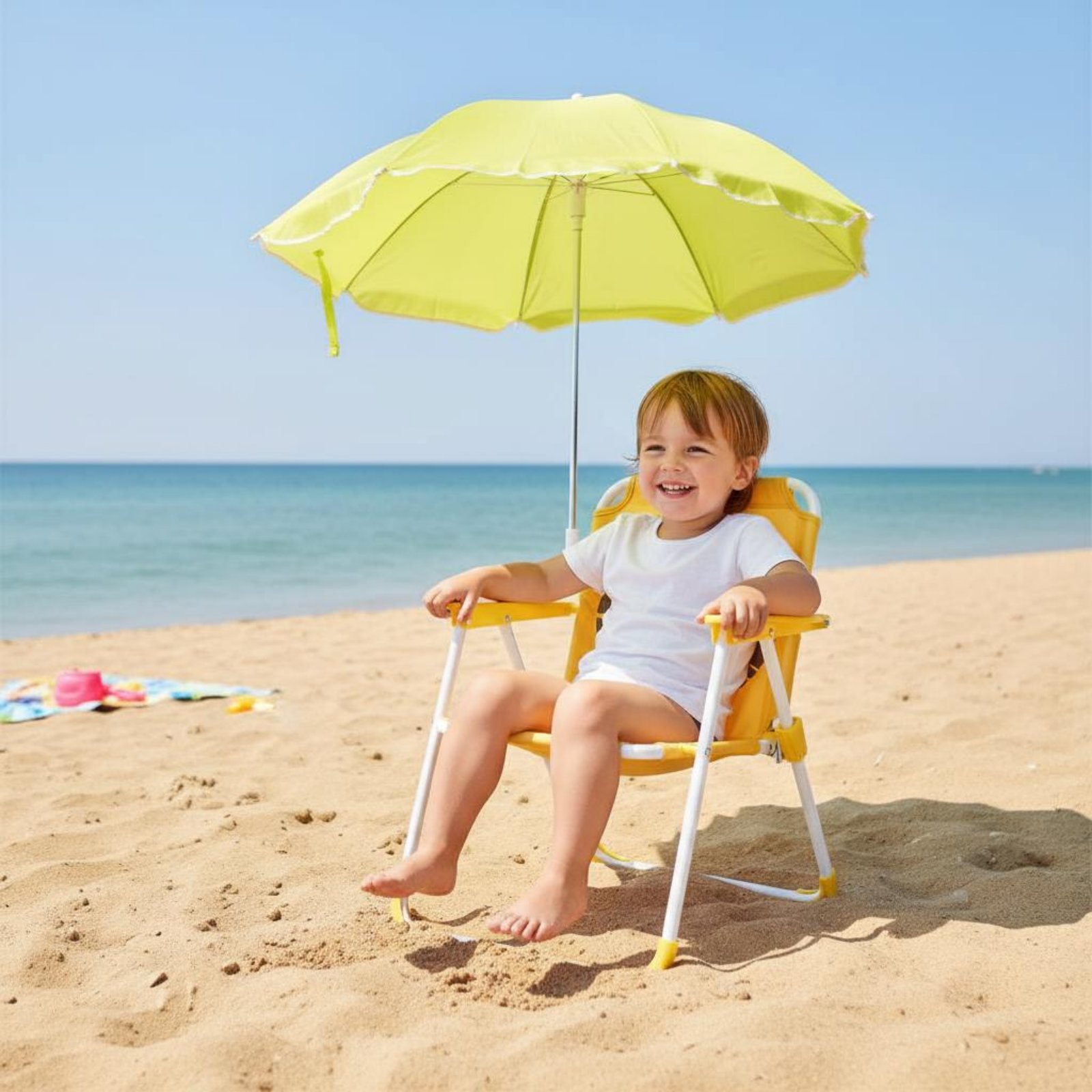 Kids Outdoor Folding Chair - Chaise portable pour enfants avec pare-soleil,