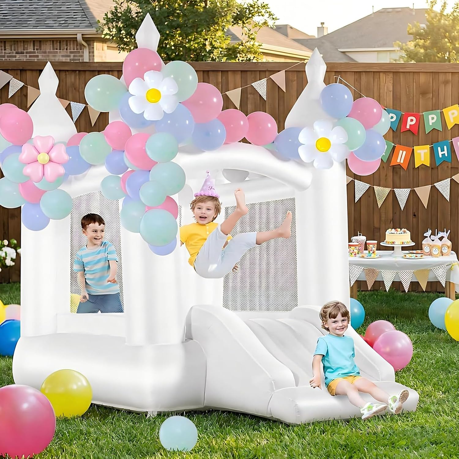 Château gonflable blanc pour e - Kids Outdoor Slide avis et prix
