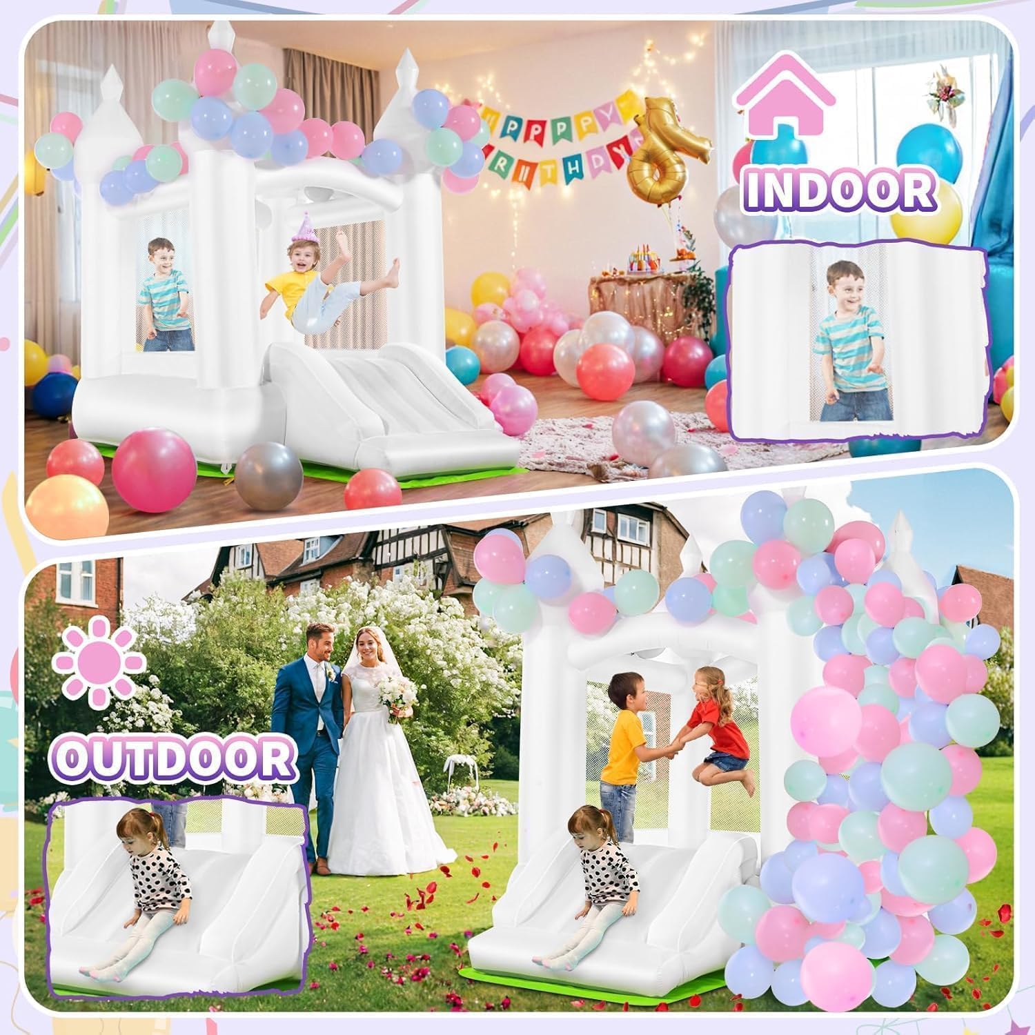 Château gonflable blanc pour e - Kids Outdoor Slide avis et prix