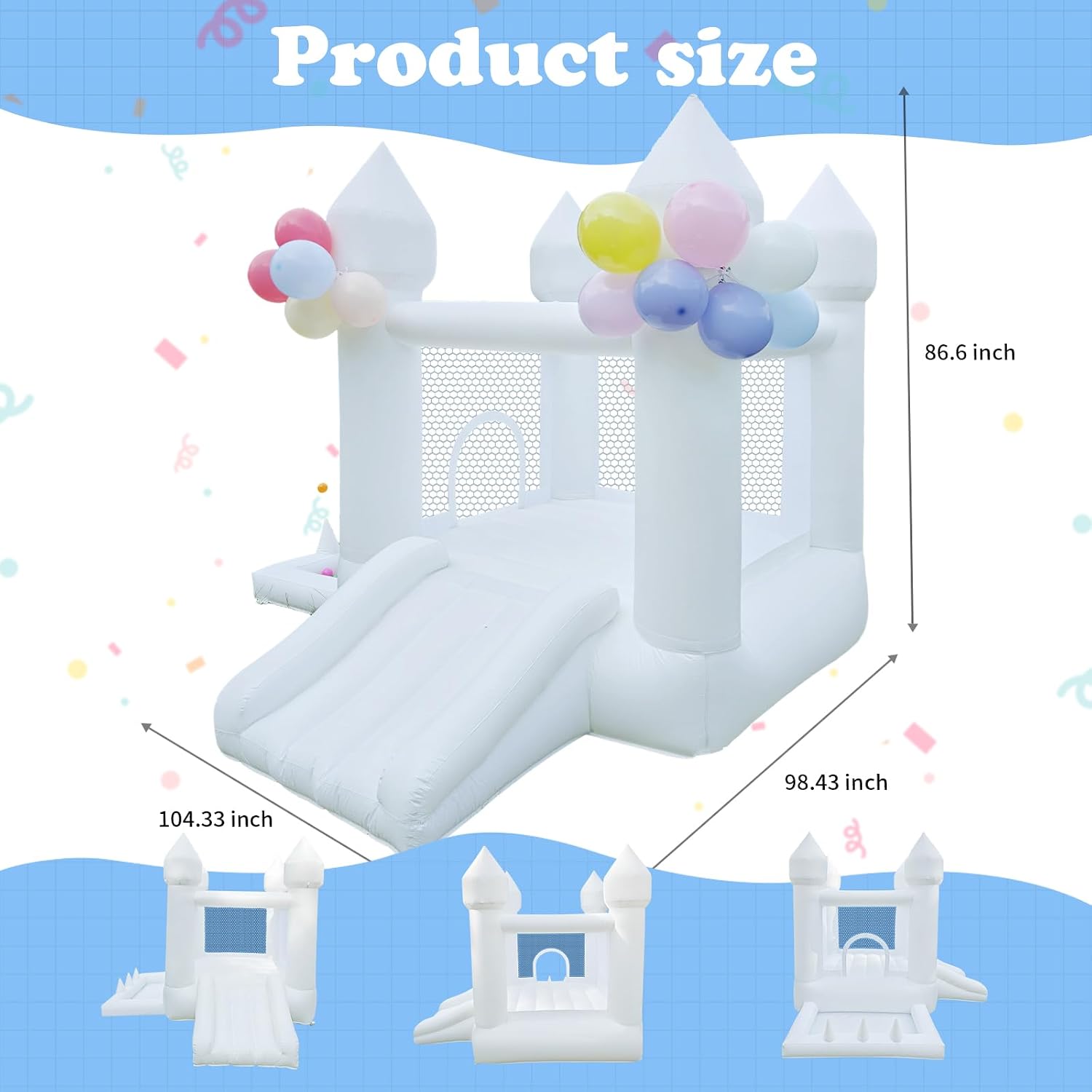 Château gonflable blanc, châte - Kids Outdoor Slide avis et prix