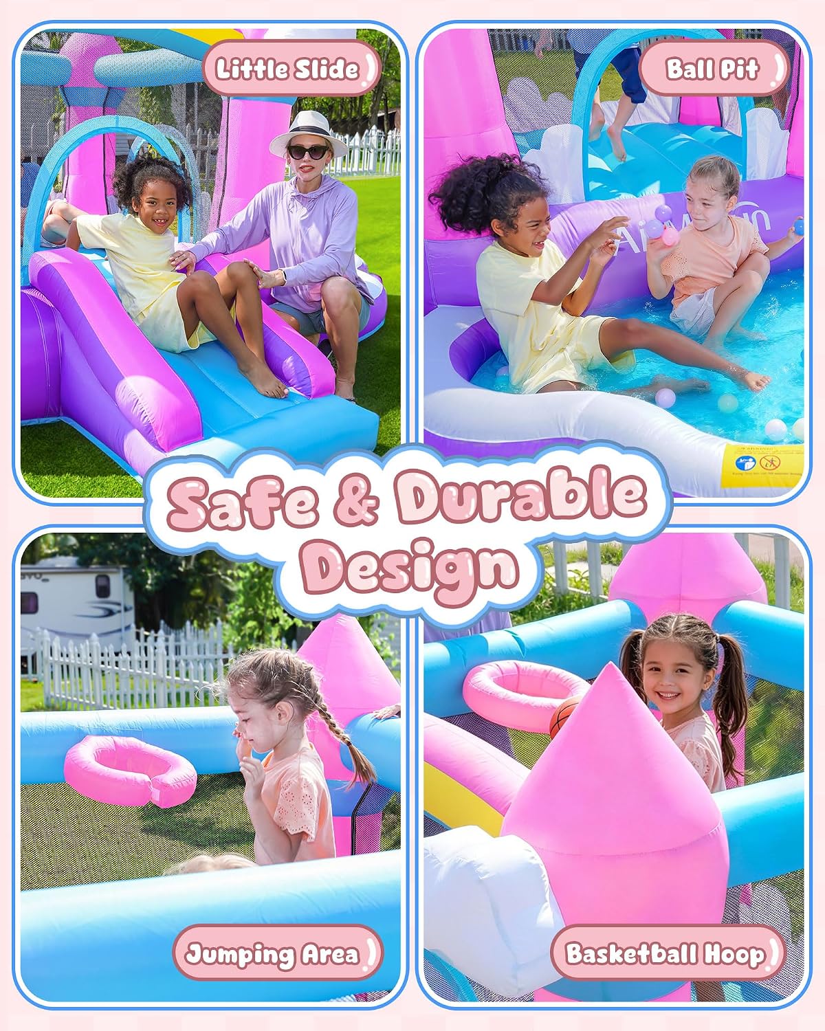 Château gonflable rose pour en - Kids Outdoor Slide avis et prix