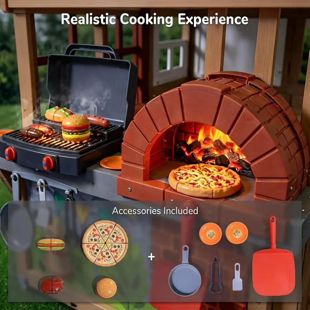 Maison de jeu en bois pour enf - Kids Outdoor House With Kitchen avis et prix