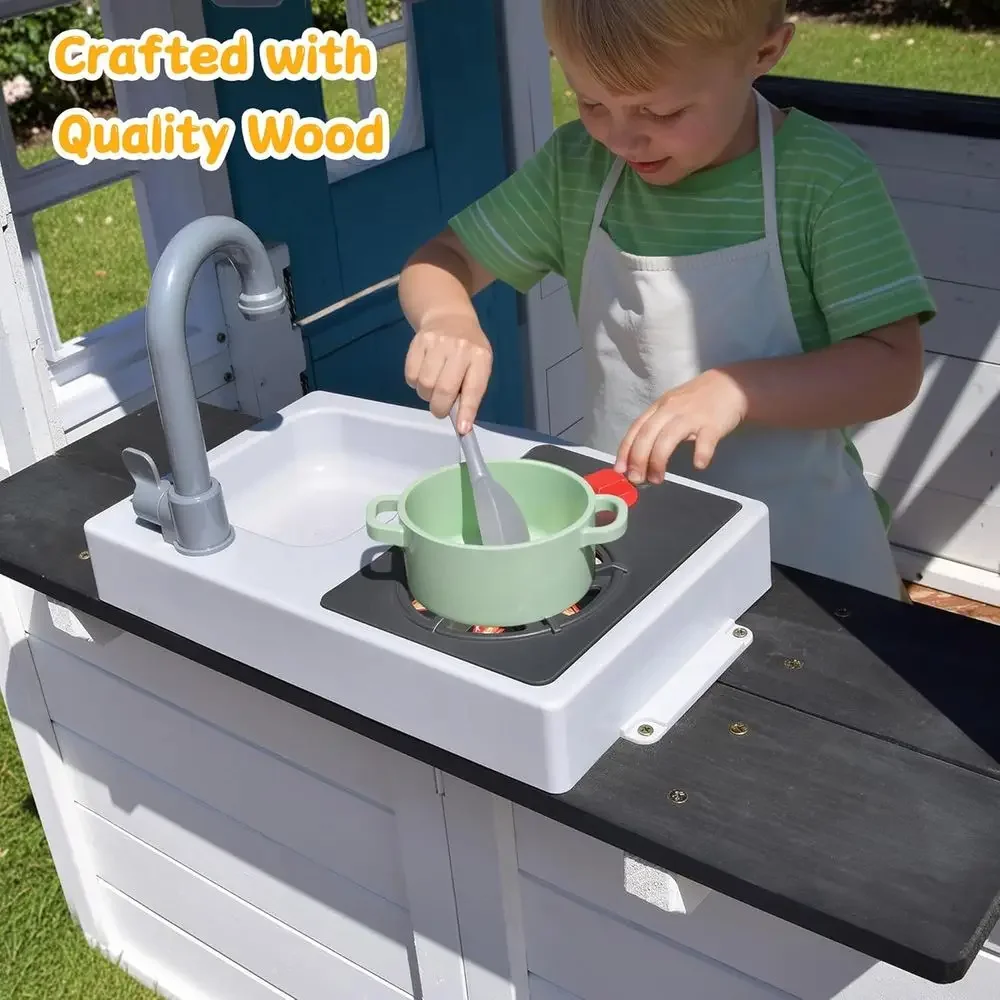 Maisonnette en bois YOE pour e - Kids Outdoor House With Kitchen avis et prix