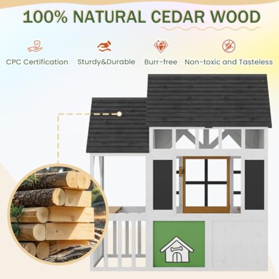 Maison de jeu en bois d'extéri - Kids Outdoor House With Kitchen avis et prix