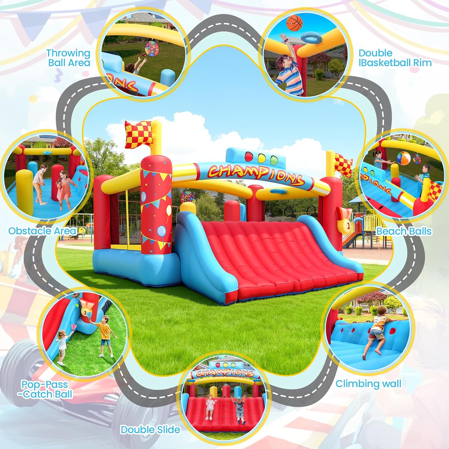 Grande structure gonflable pou - Kids Outdoor Games avis et prix