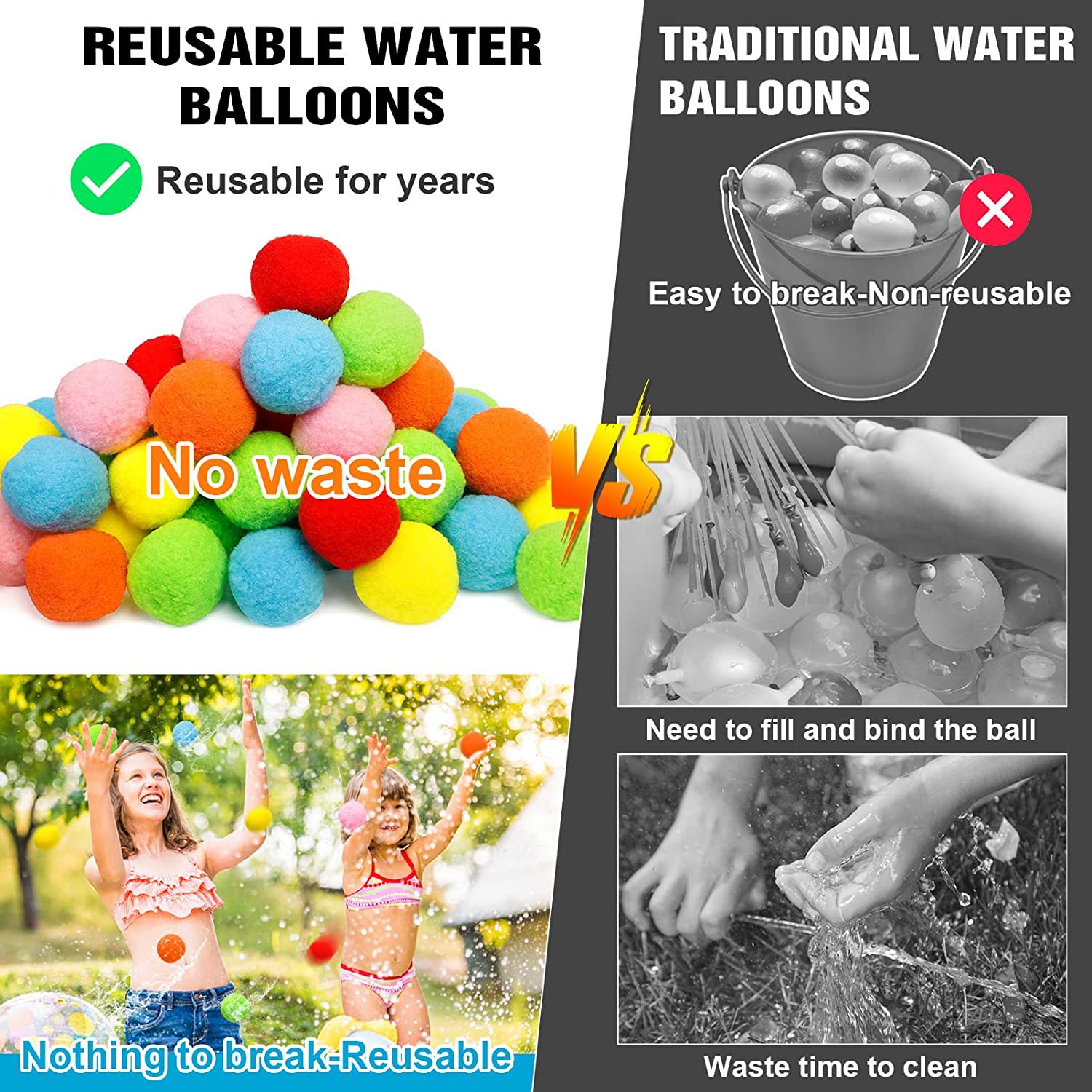 12/30/60 pièces ballons d'eau  - Kids Outdoor Water Play avis et prix